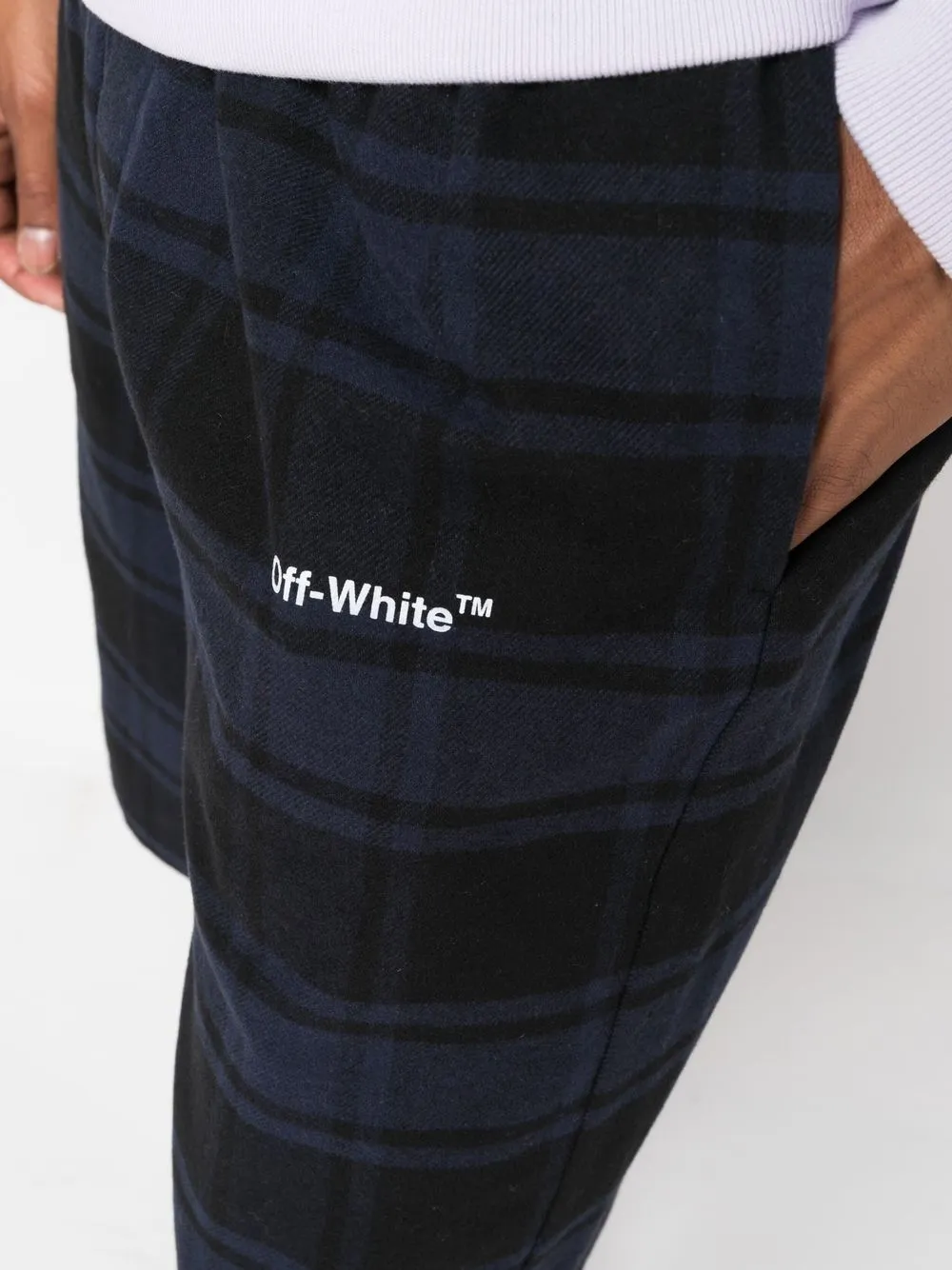 Affordable Off-White checked elasticated shorts Men