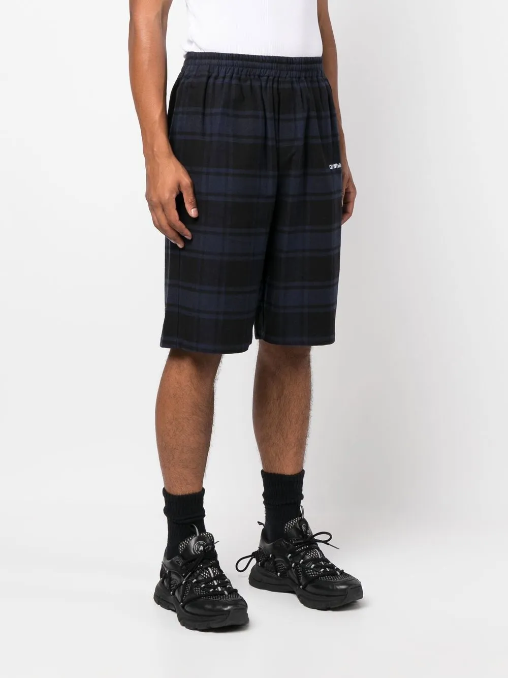 Affordable Off-White checked elasticated shorts Men