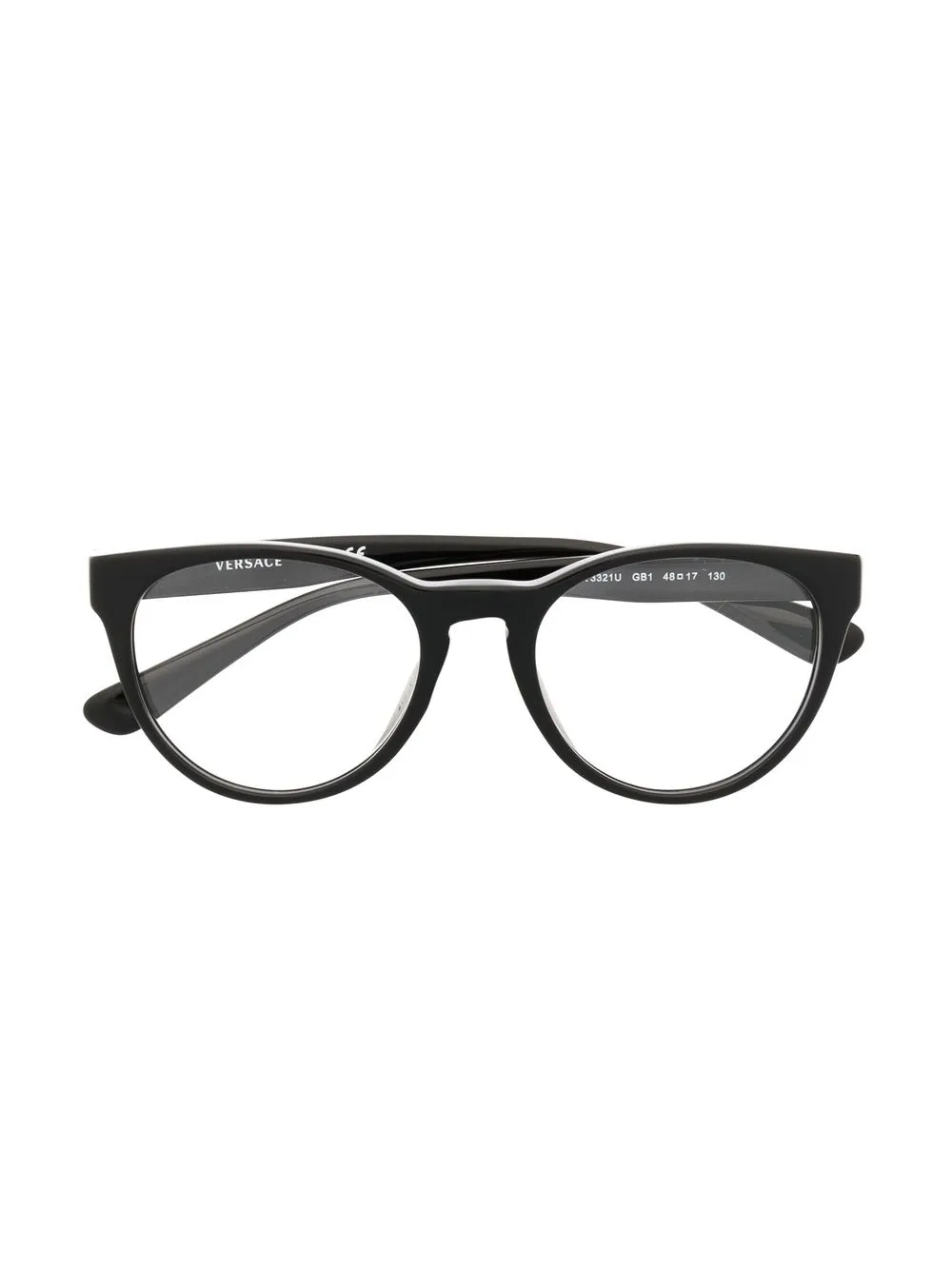 

Versace Eyewear logo-frame round glasses - Black
