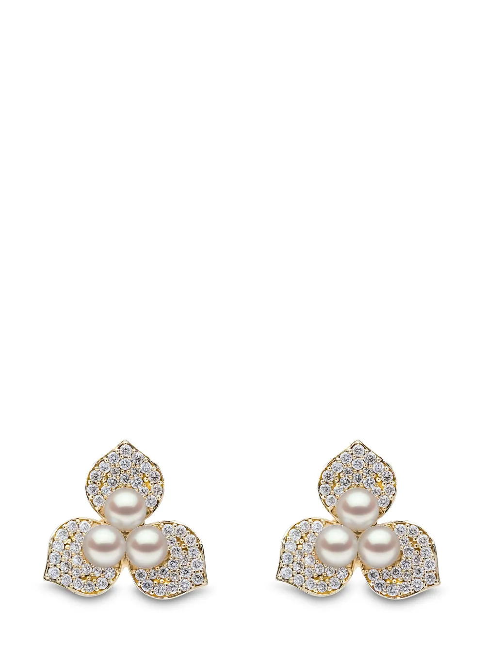 Yoko London Petal ダイヤモンド&パール ピアス 18Kイエローゴールド - ゴールドトーン Yoko London Petal ダイヤモンド&パール ピアス 18Kイエローゴールド - ゴールドトーン