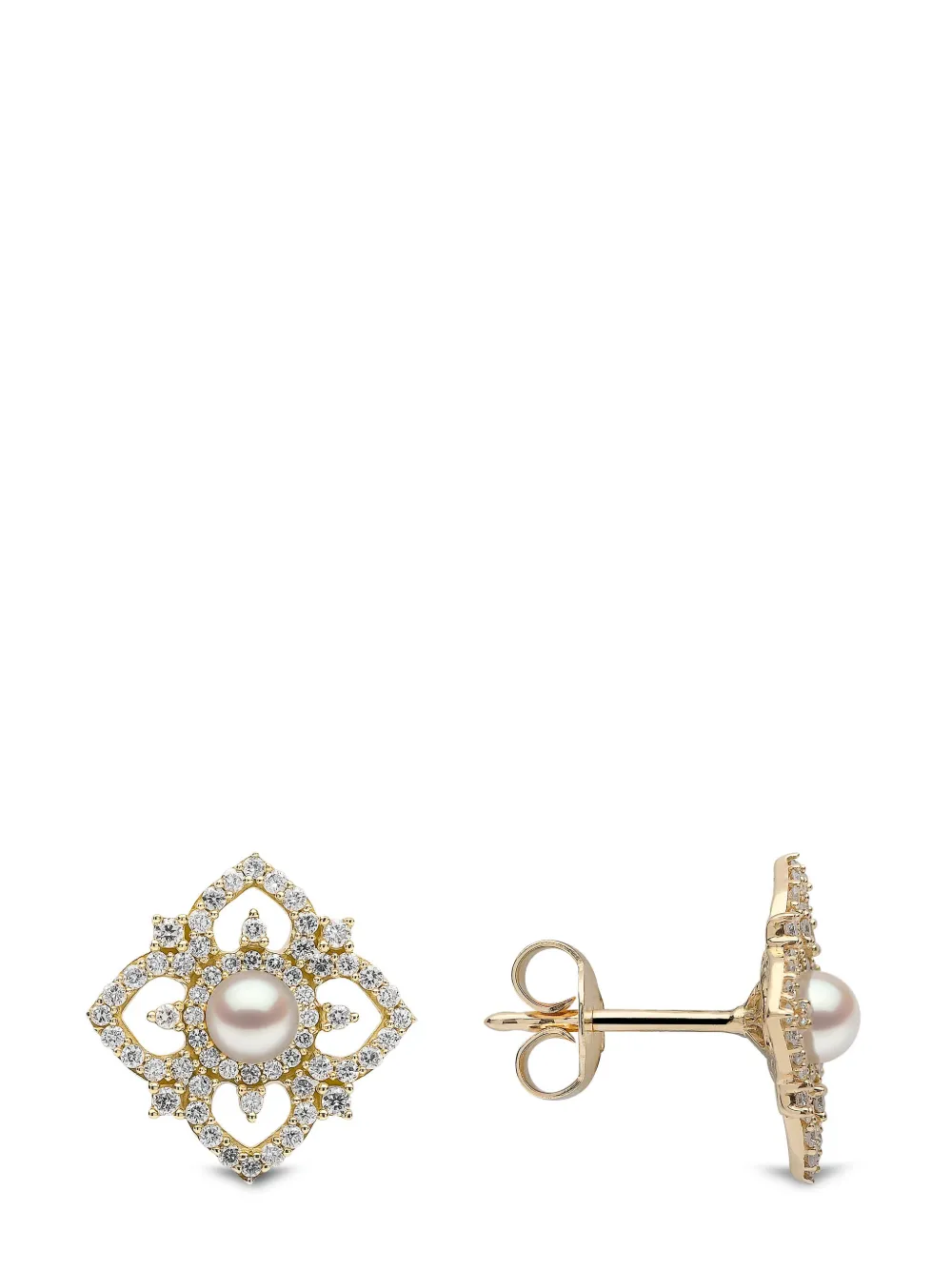 Yoko London 18kt yellow gold Petal pearl and diamond earrings | Image 2