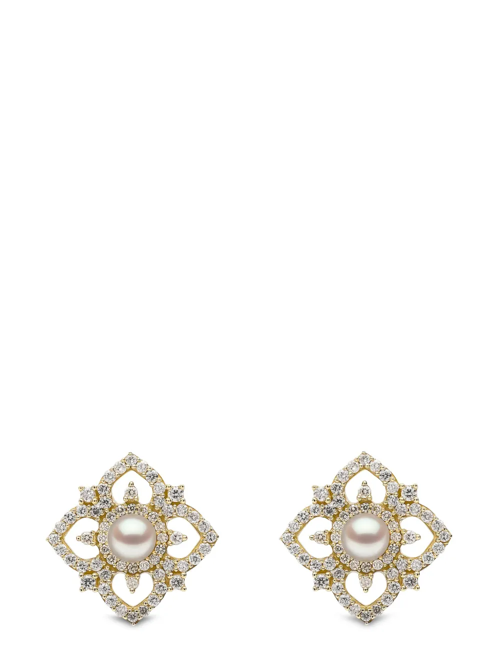 Yoko London Petal ダイヤモンド&パール ピアス 18Kイエローゴールド - ゴールドトーン Yoko London Petal ダイヤモンド&パール ピアス 18Kイエローゴールド - ゴールドトーン