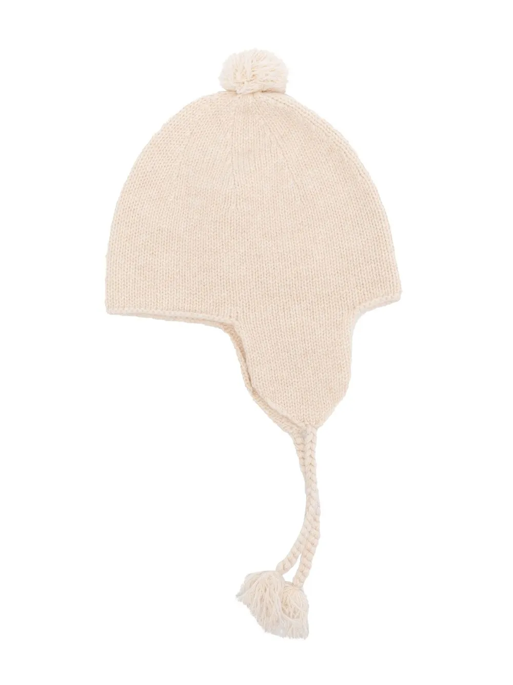 

Bonpoint pom-pom detail knit beanie - Neutrals