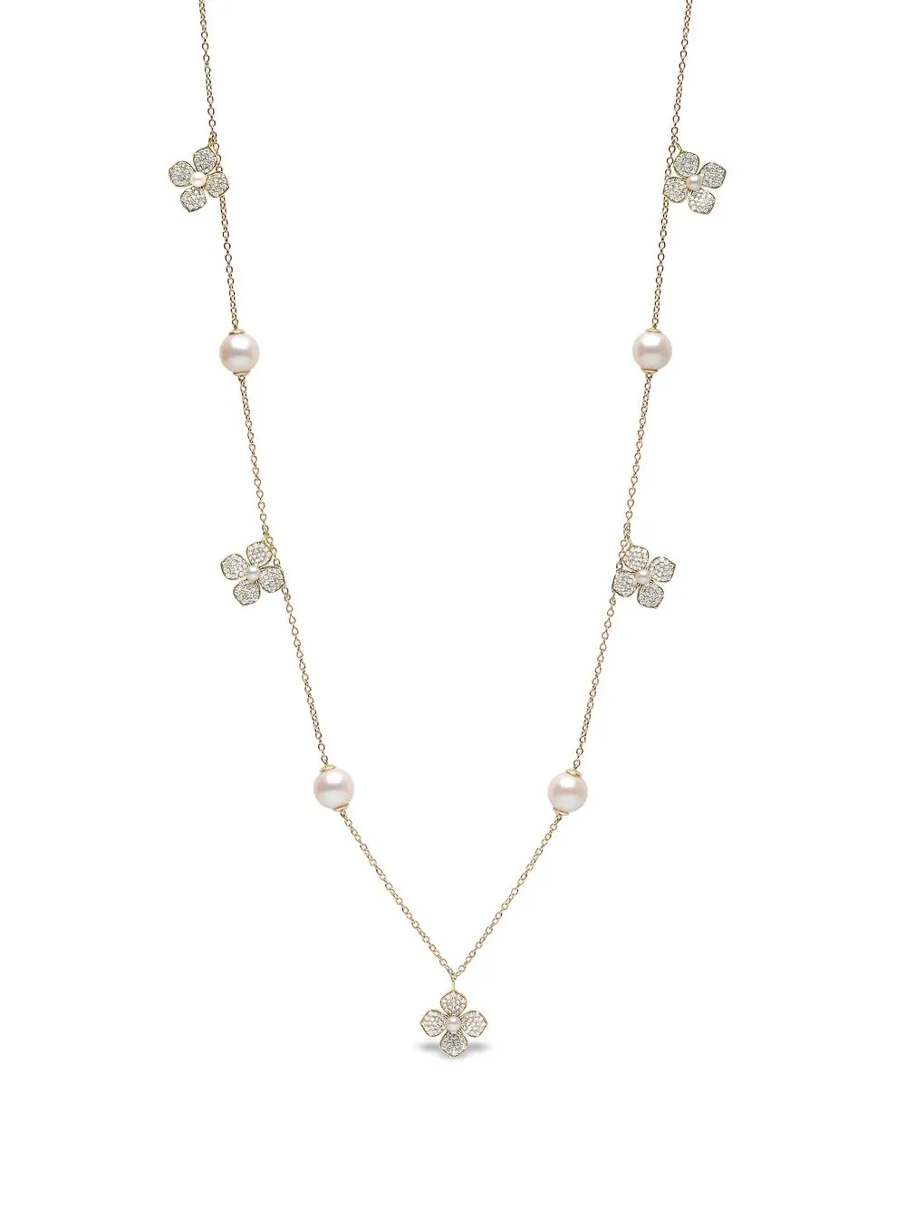 

Yoko London 18kt yellow gold Petal pearl and diamond necklace