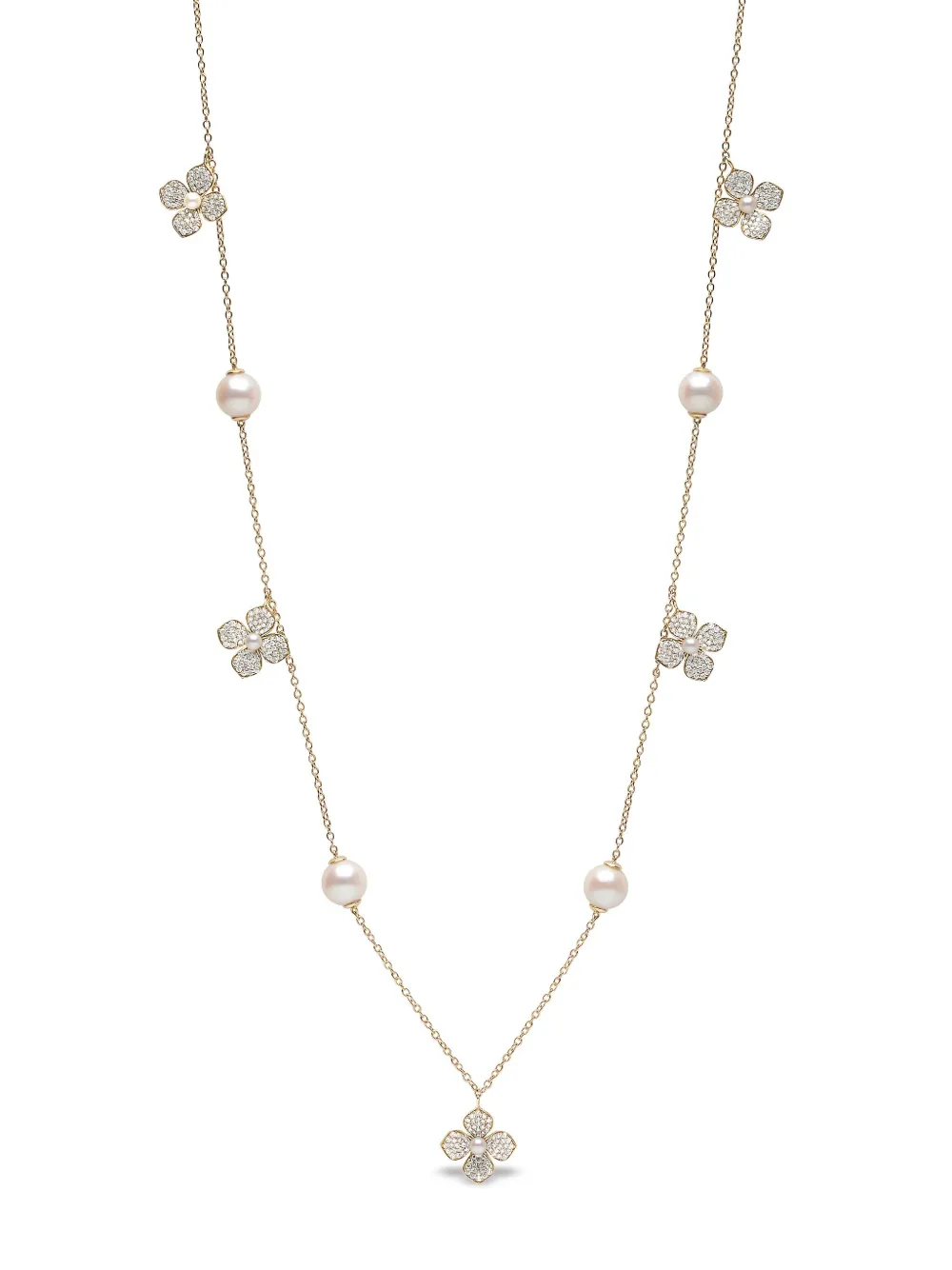 Yoko London 18kt yellow gold Petal pearl and diamond necklace | Image 2