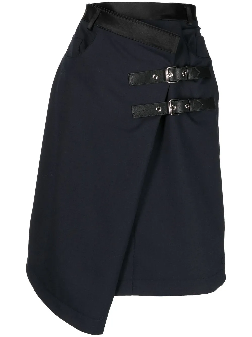 

Rokh off-centre buckle-detail skirt - Blue