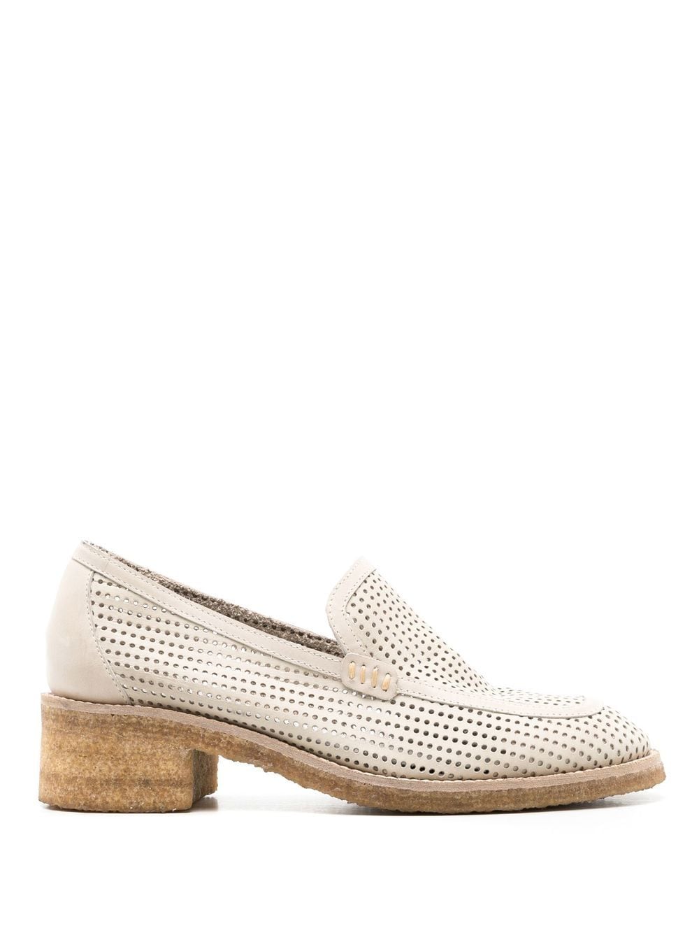 Sarah Chofakian Ronnie Perforated Oxford Shoes In Neutrals