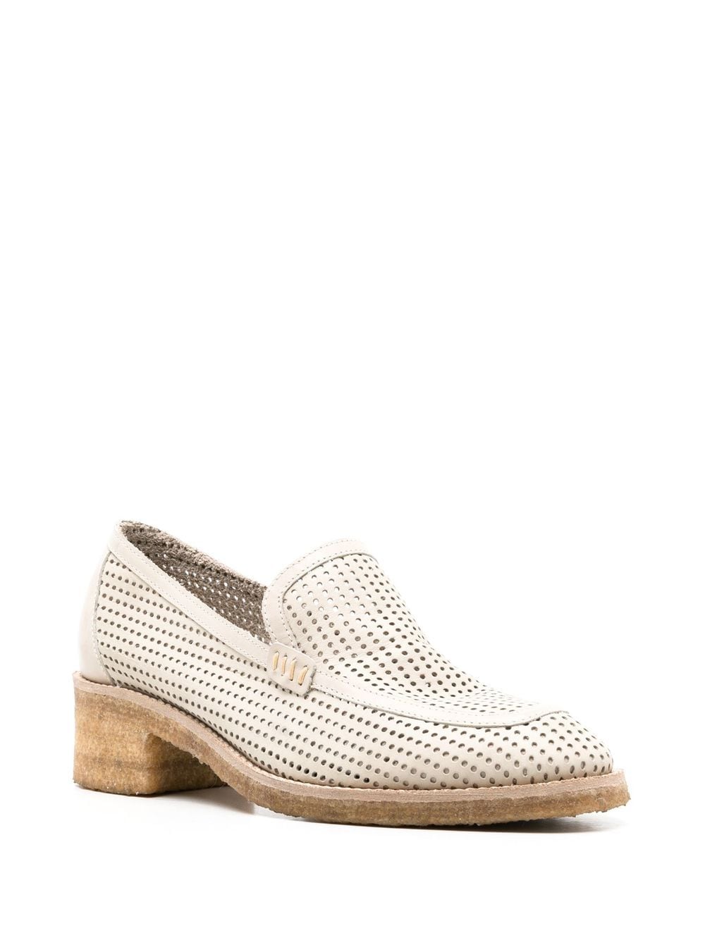 Shop Sarah Chofakian Ronnie Perforated Oxford Shoes In Neutrals