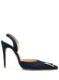 Magda Butrym denim pointed-toe slingback 110mm pumps - Blue