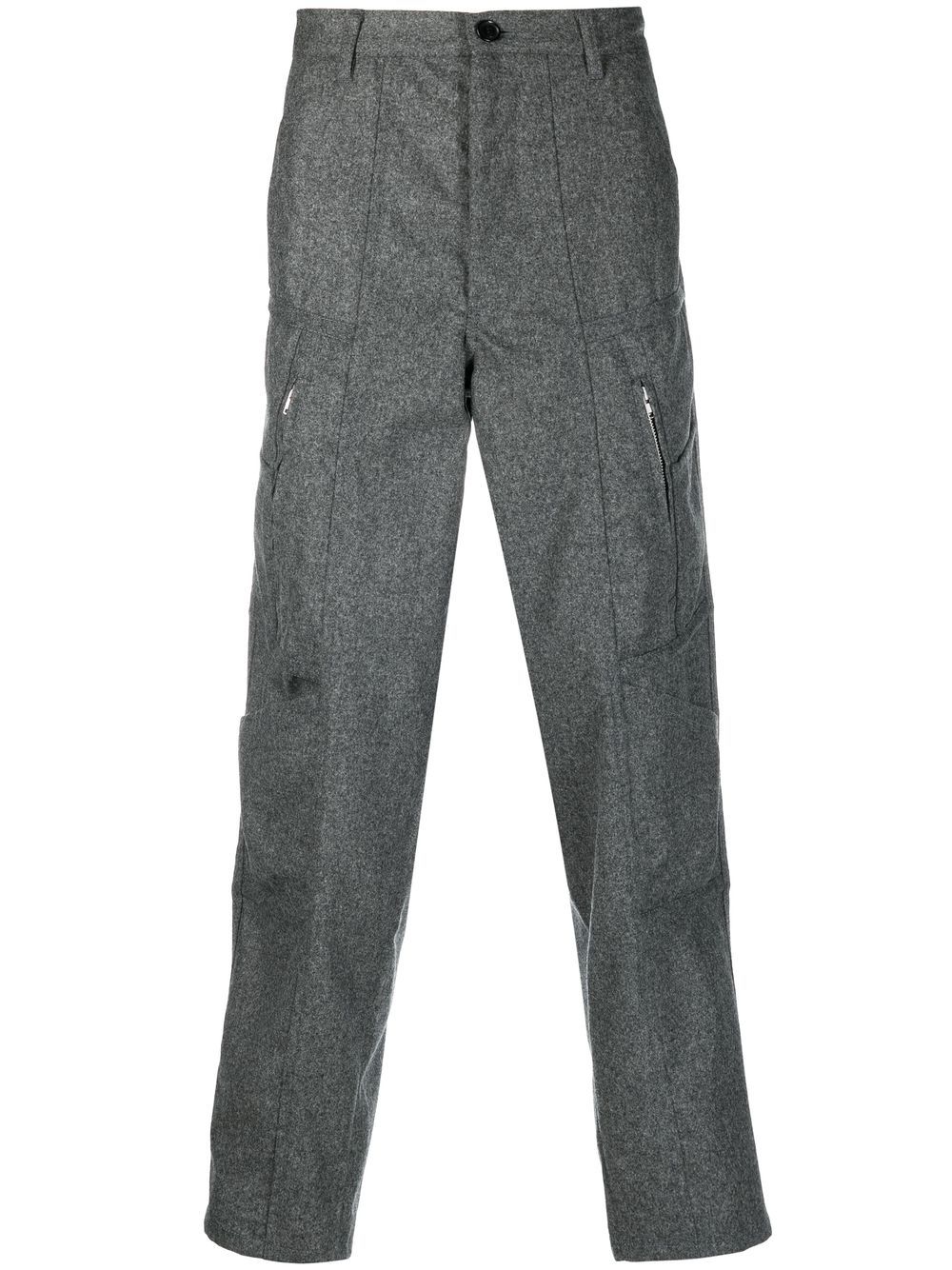 Comme Des Garçons Shirt Straight-leg Wool Trousers In Grey