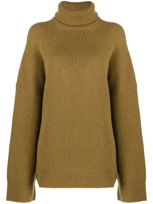 The Attico Grace High-neck Jumper in Green