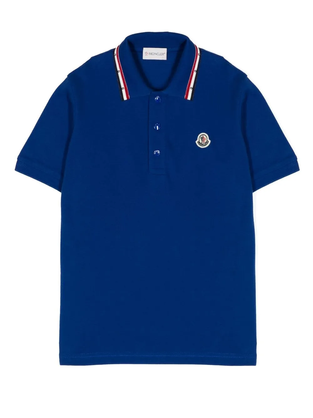 

Moncler Enfant playera tipo polo con parche del logo - Azul