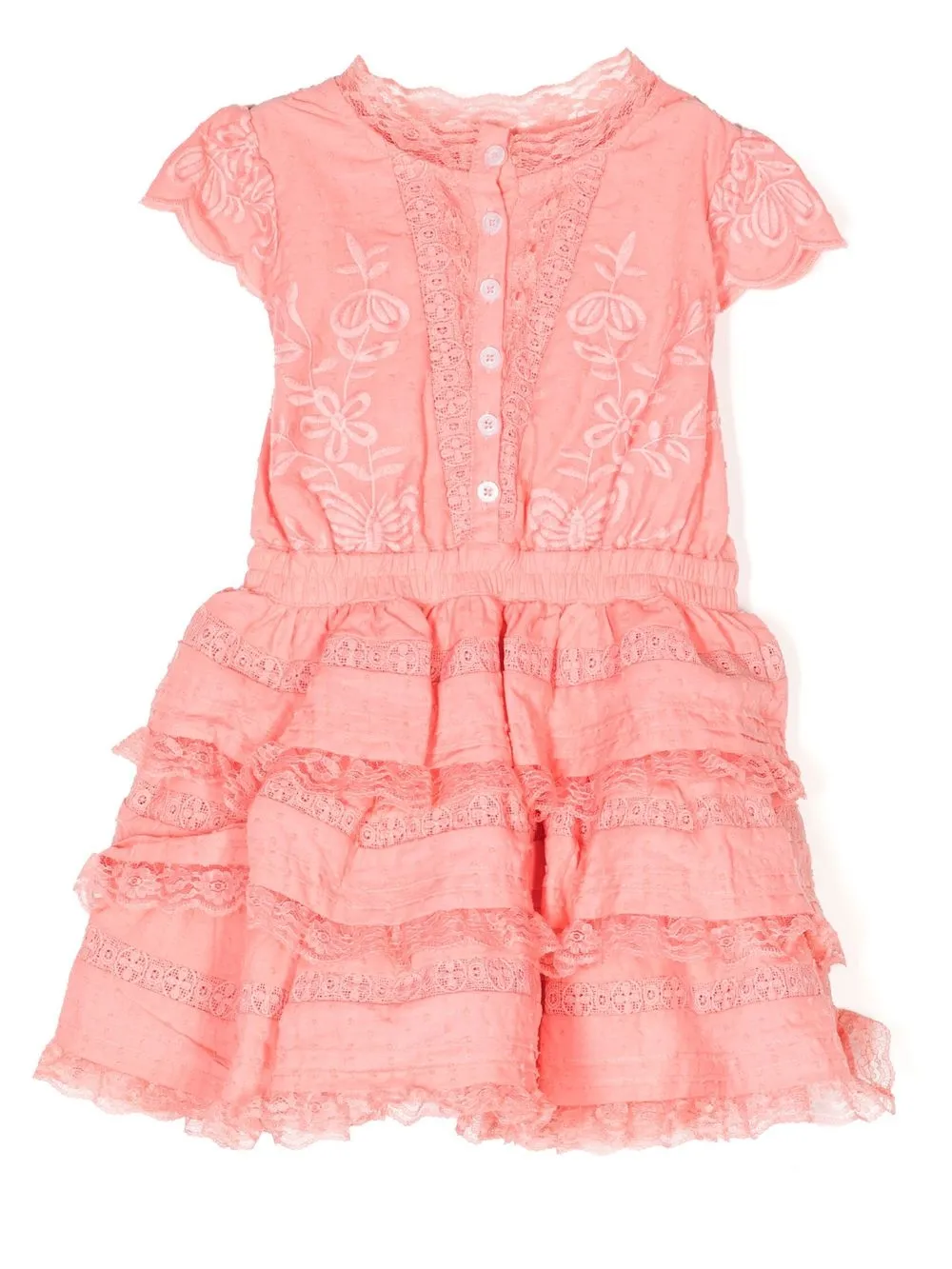 

MARLO Gina embroidered cap-sleeved dress - Pink