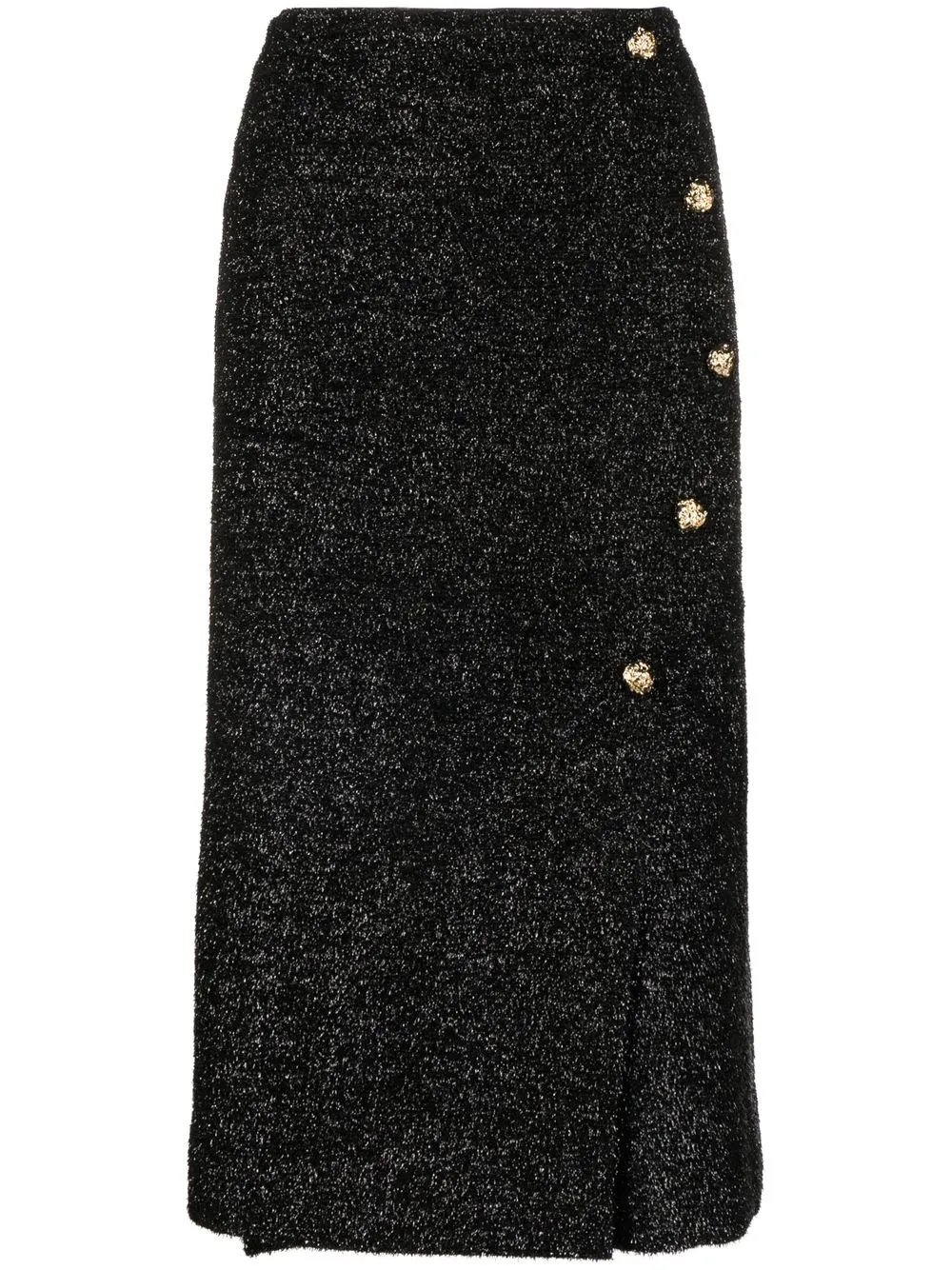 

GANNI sparkle wrap midi skirt - Black