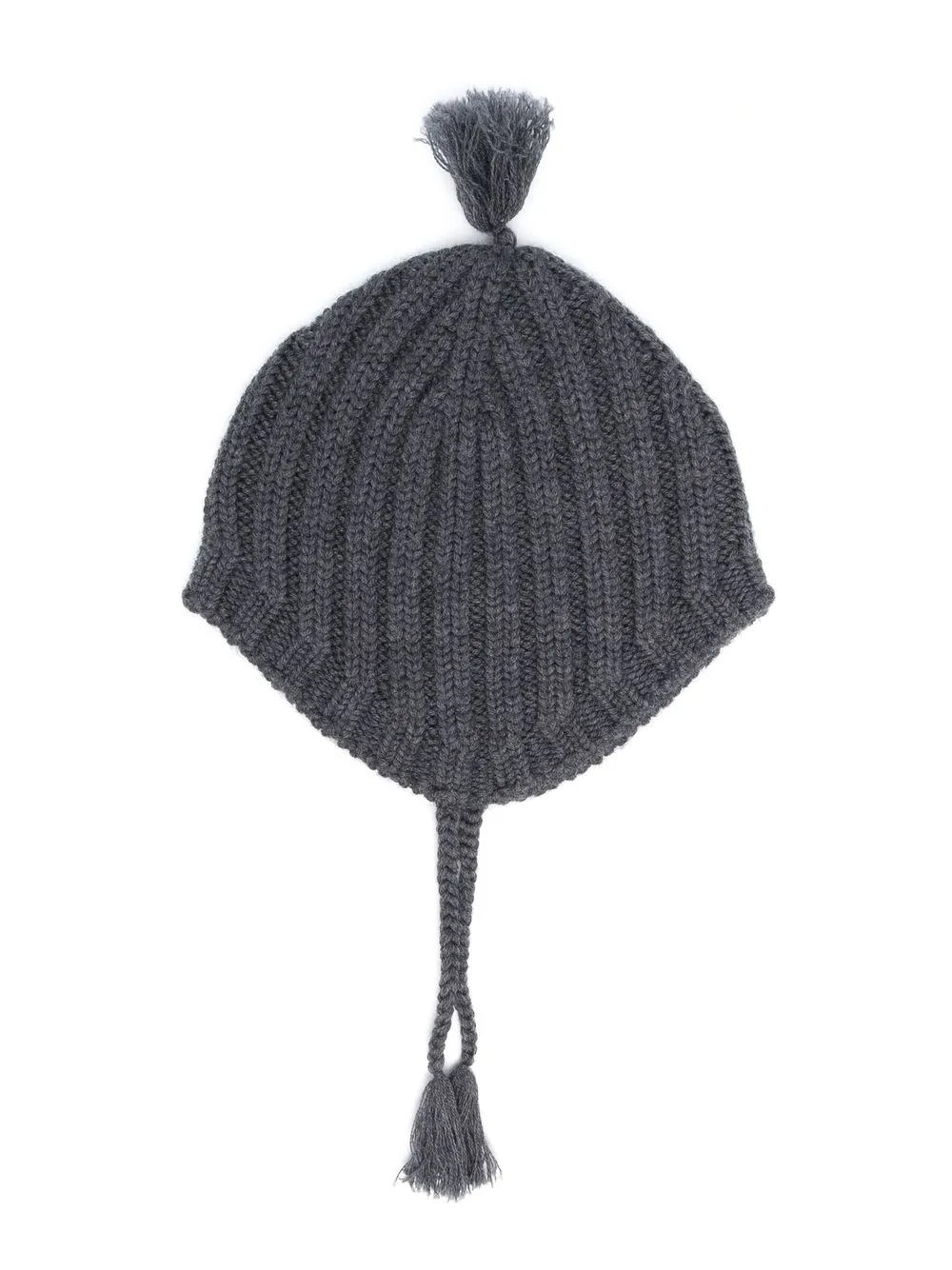 

Bonpoint suéter tejido de canalé con detalle de borlas - Gris