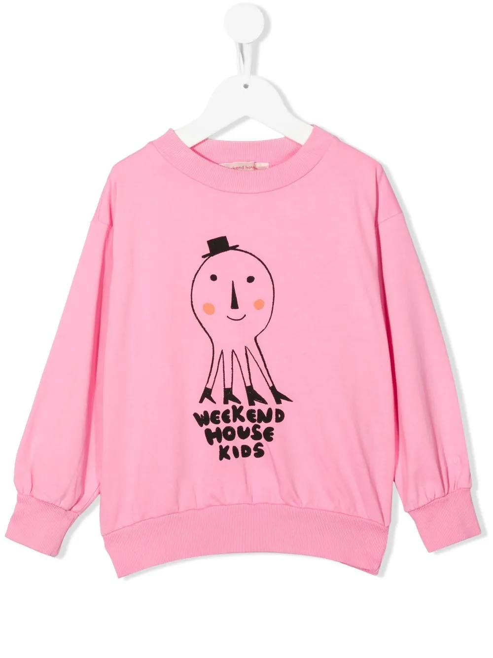 

Weekend House Kids. sudadera manga larga con logo estampado - Rosado