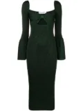 Self-Portrait bow-detailed cut-out midi dress - Green