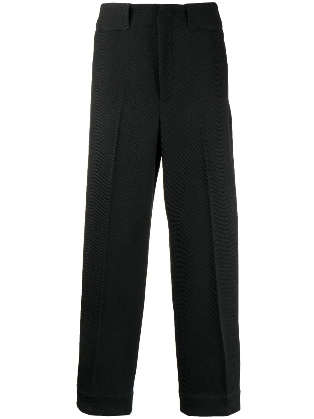 

Emporio Armani pantalones tapered con motivo de rayas en jacquard - Negro