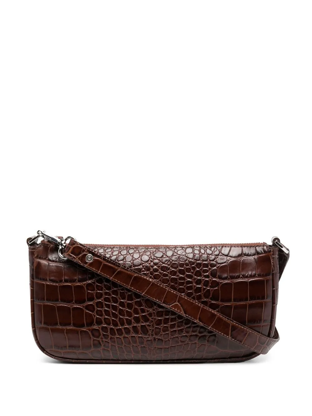 

BY FAR Rachel crocodile-embossed shoulder bag - Brown