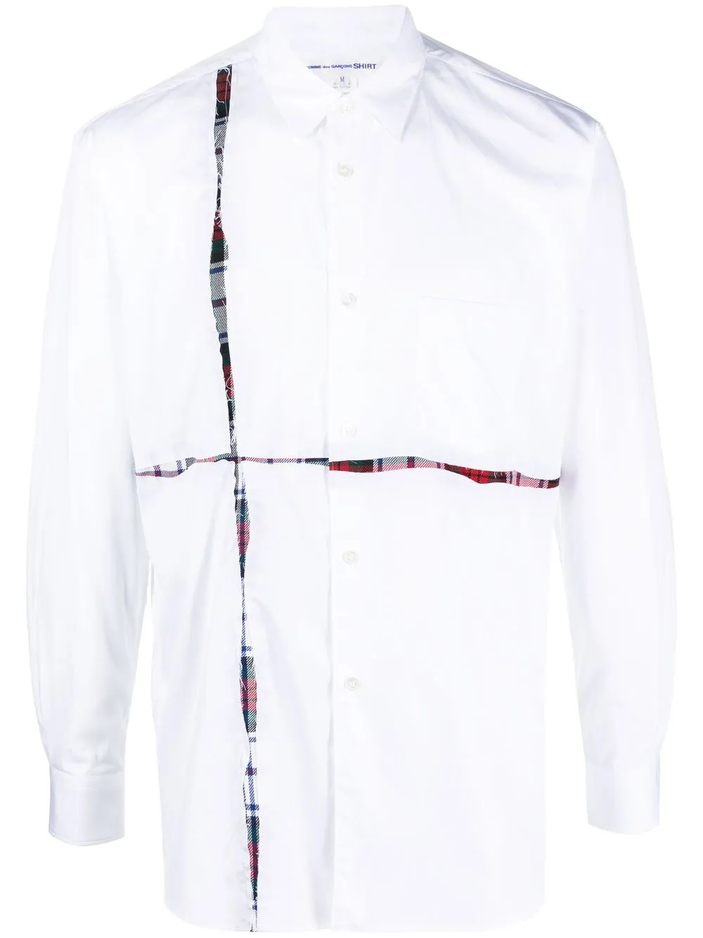 

Comme Des Garçons Shirt camisa con panel estampado a cuadros - Blanco