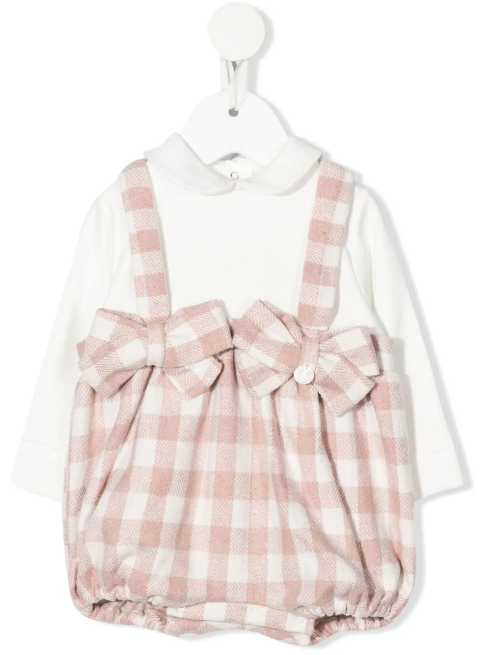 

Le Bebé Enfant romper con estampado a cuadros gingham - Rosado