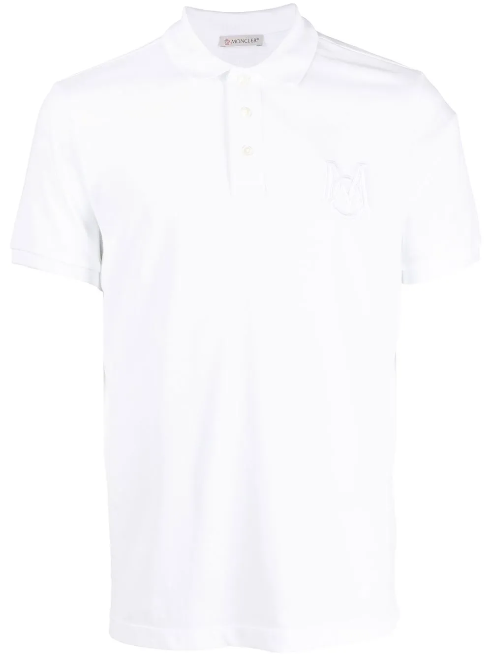 

Moncler playera tipo polo con logo bordado - Blanco