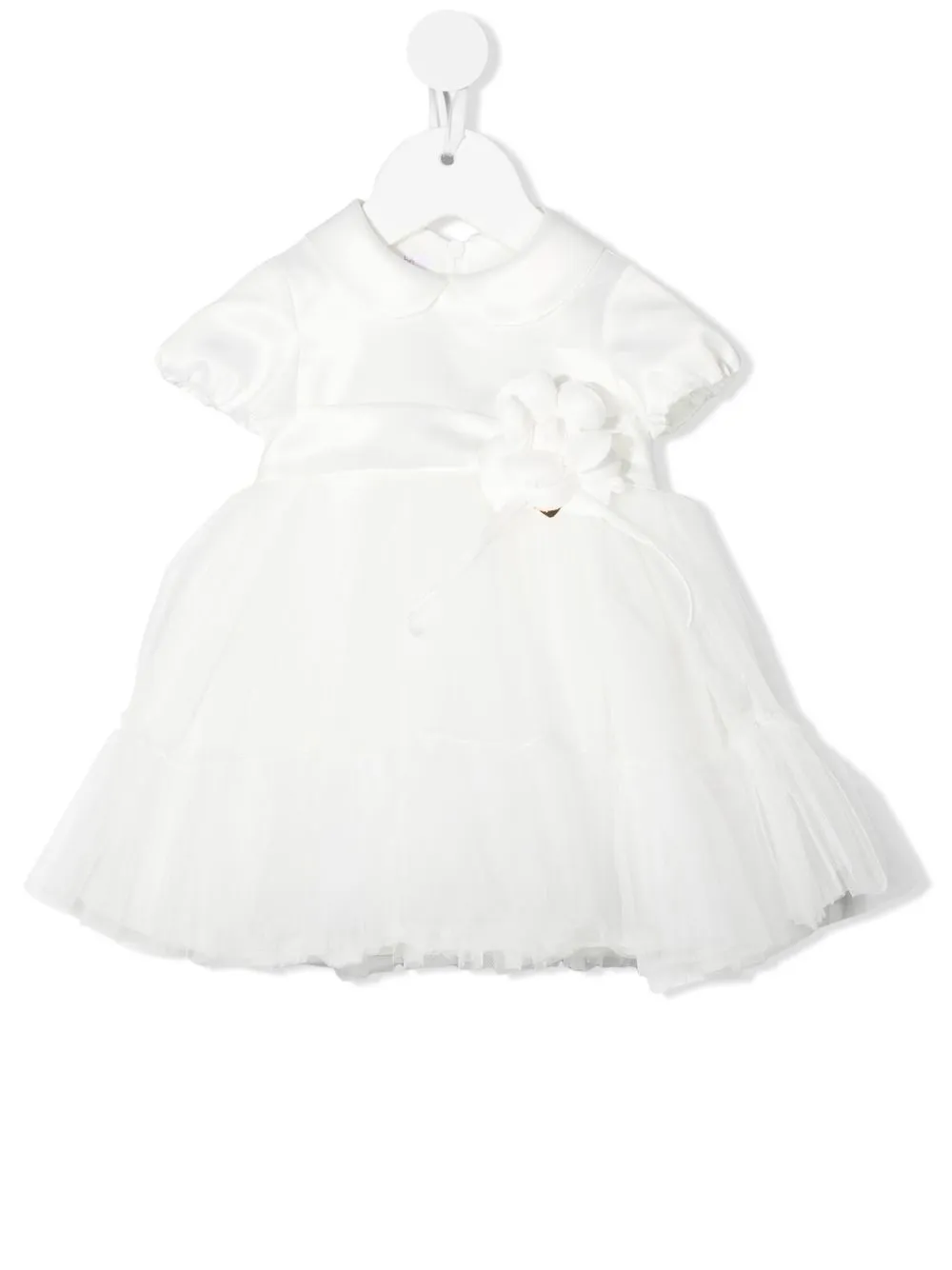 

Le Bebé Enfant vestido corto con detalle floral - Blanco