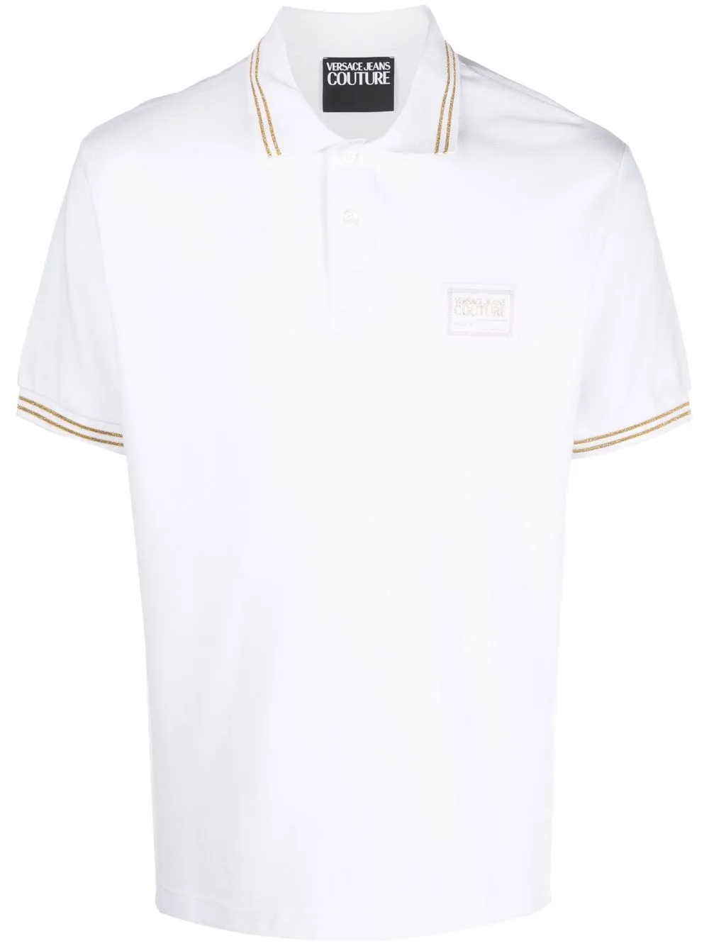 

Versace Jeans Couture playera tipo polo con parche del logo - Blanco