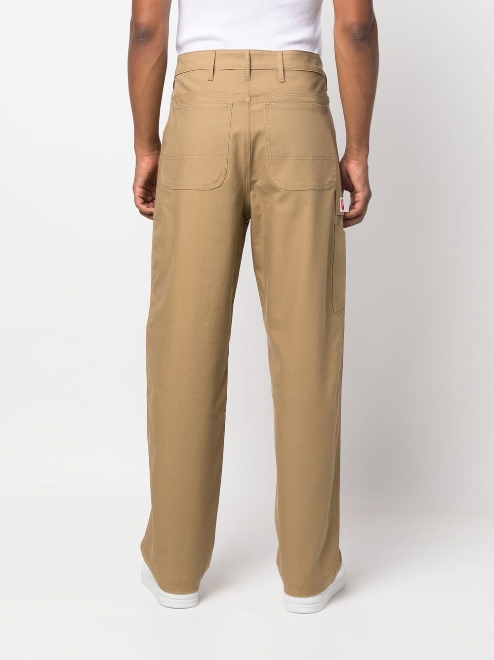 Shop Kenzo Straight-leg Carpenter Trousers In Braun