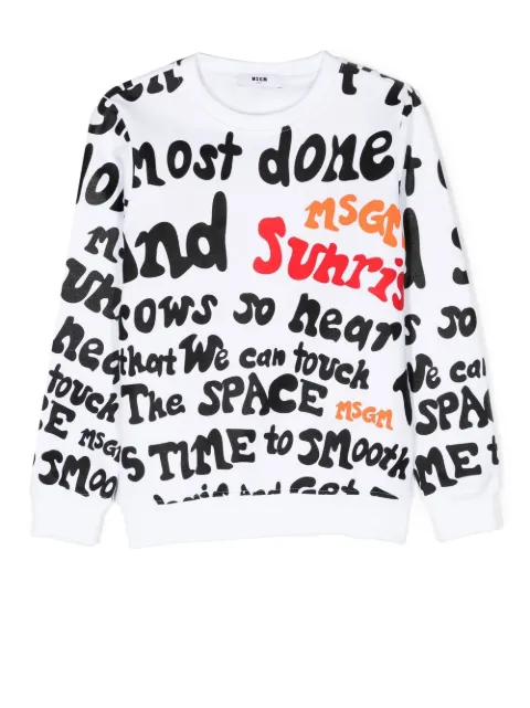 MSGM Kids motif-print cotton sweatshirt