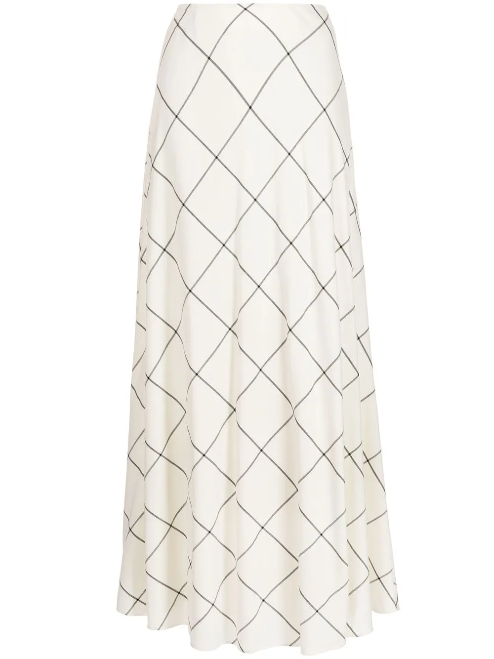 

STAUD bias-cut check-print skirt - Neutrals