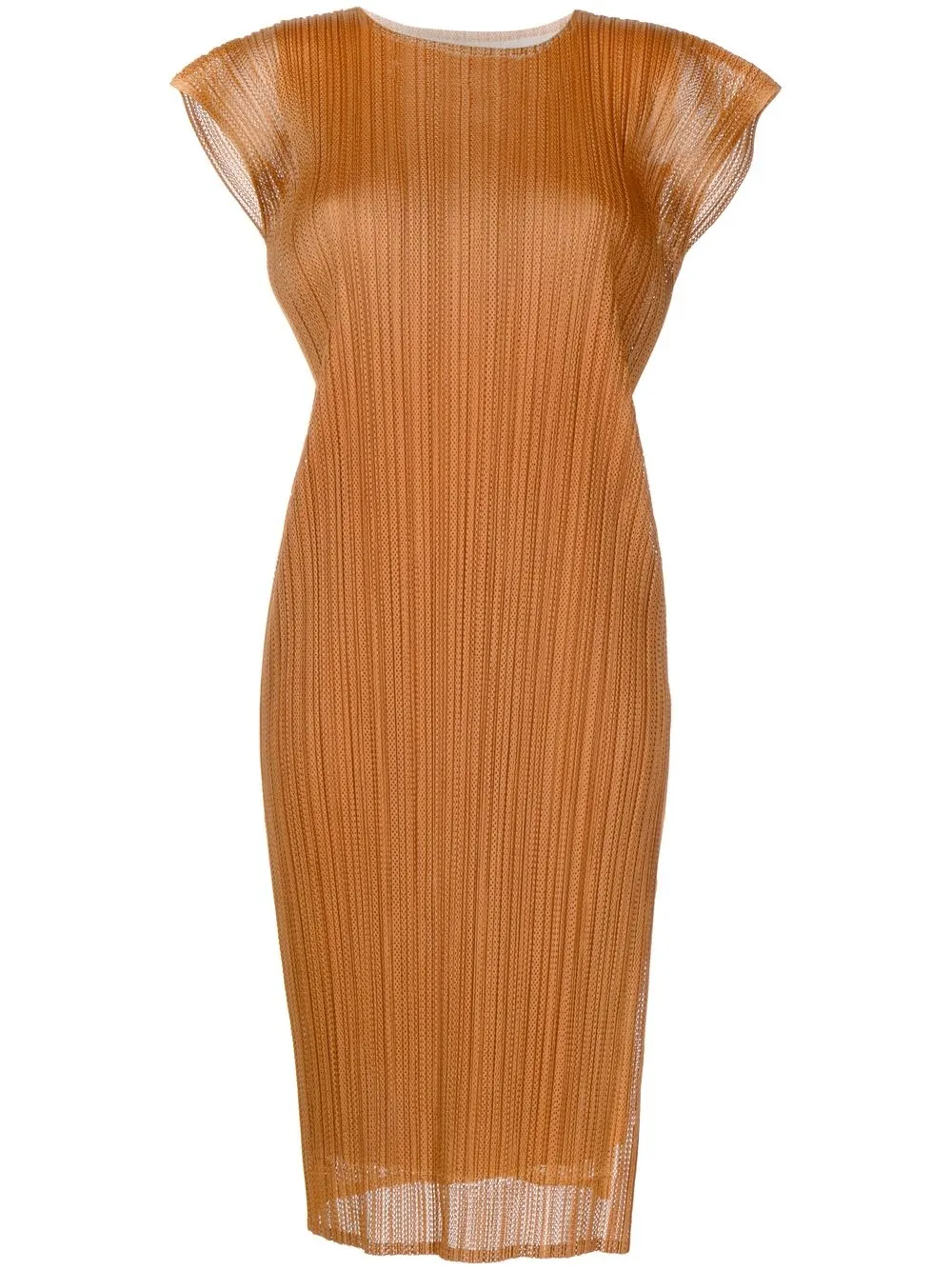 

Pleats Please Issey Miyake vestido midi Prelude - Marrón