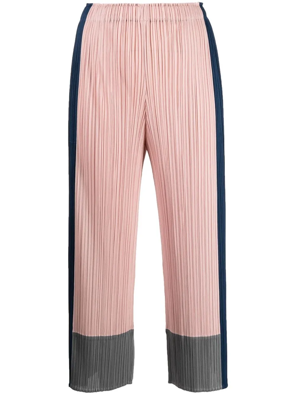 Pleats Please Issey Miyake pleated colour-block trousers - Pink