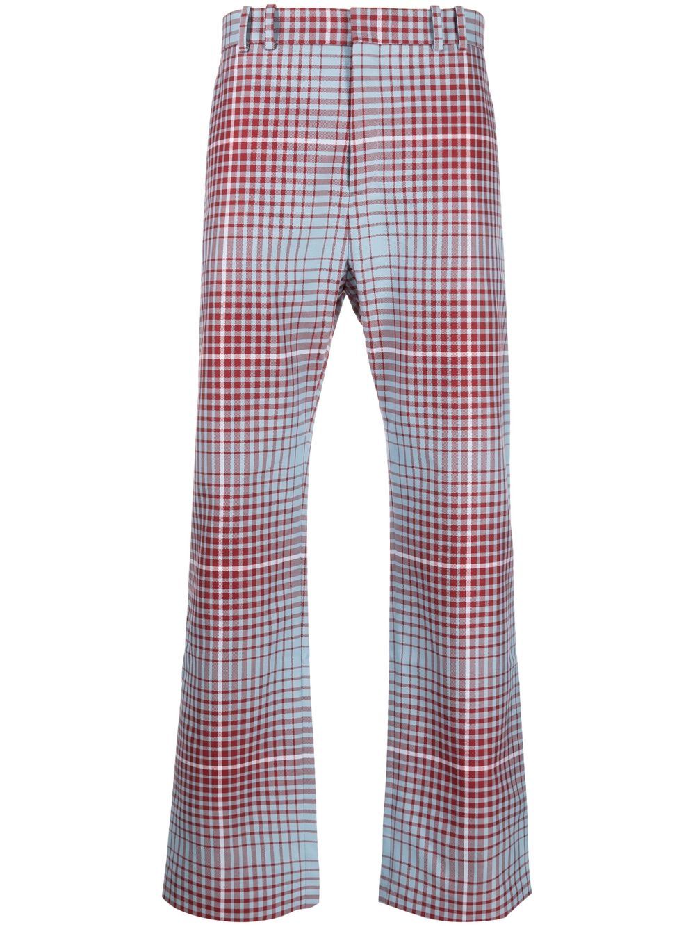 Shop Charles Jeffrey Loverboy Checked Tailored Trousers In Blue