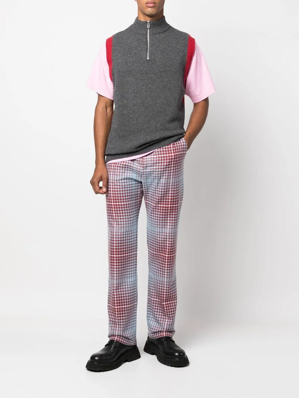 checked tailored trousers