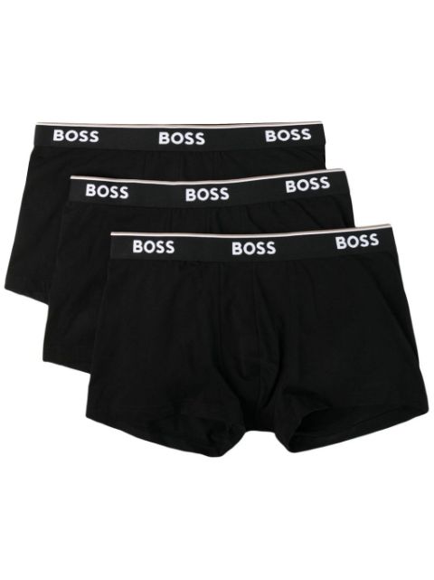 BOSS pack-of-three logo-waistband boxer briefs