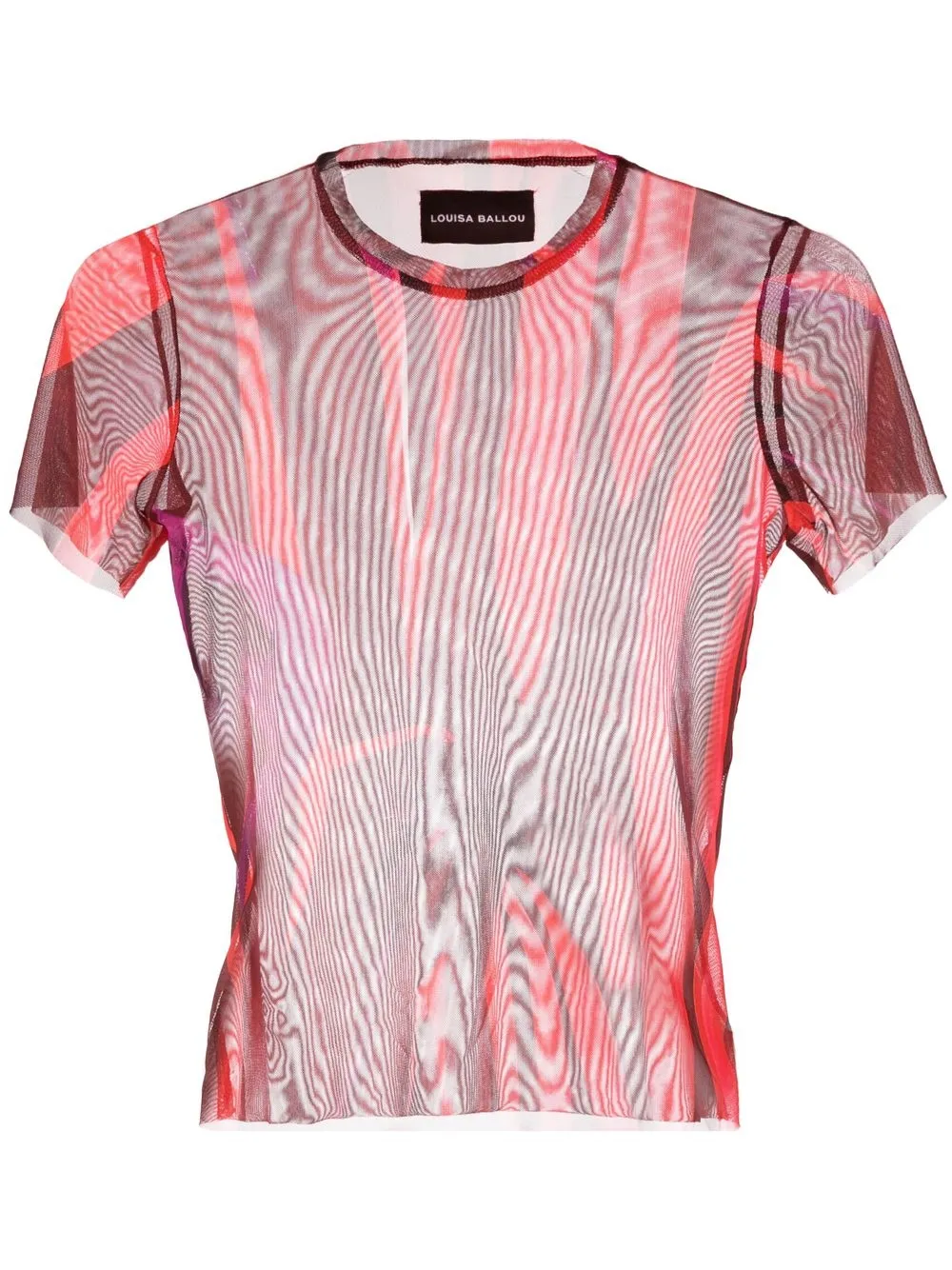 

Louisa Ballou Beach graphic-print sheer T-shirt - Red