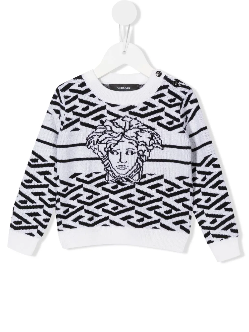 

Versace Kids suéter con logo bordado - Blanco