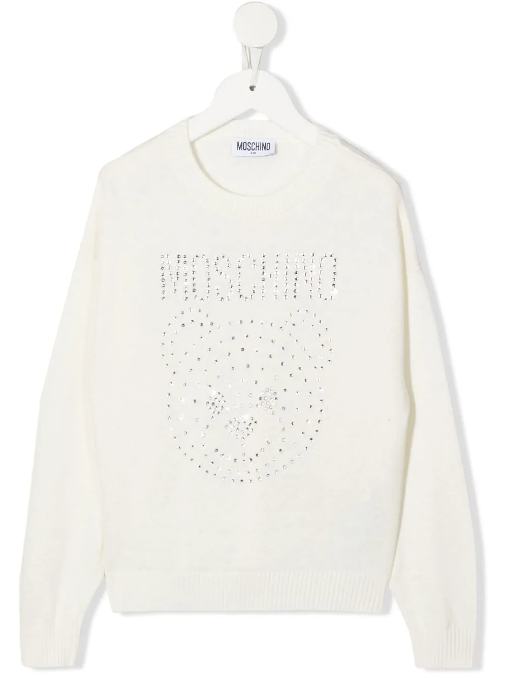 

Moschino Kids suéter tejido con detalles de strass - Blanco