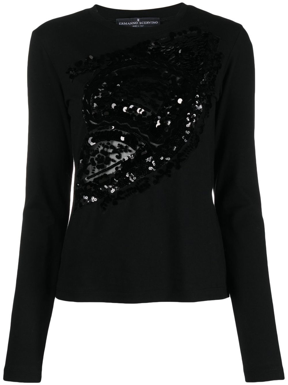 

Ermanno Scervino sequin-embellished top - Black