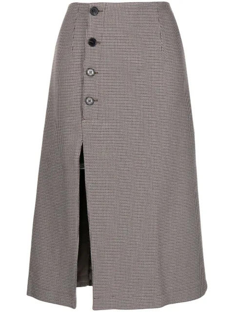 Rokh button-front midi skirt