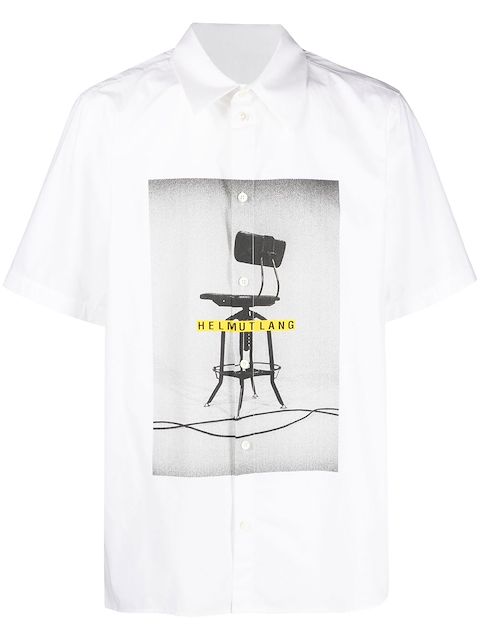 Helmut Lang graphic-print cotton-poplin shirt