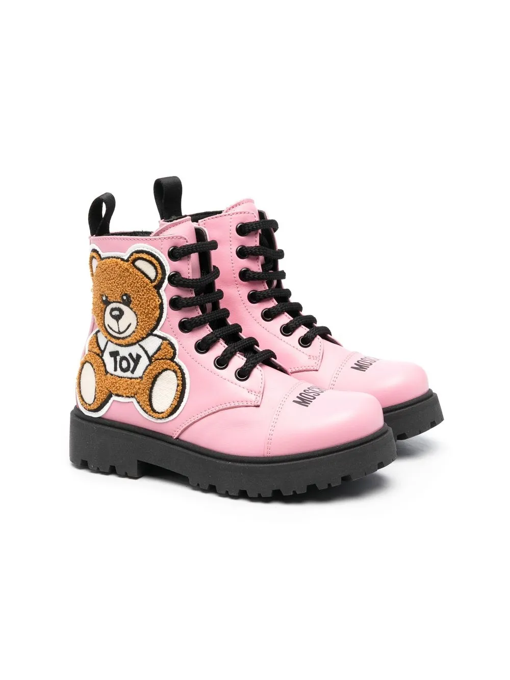 

Moschino Kids Teddy Bear-appliqué boots - Pink