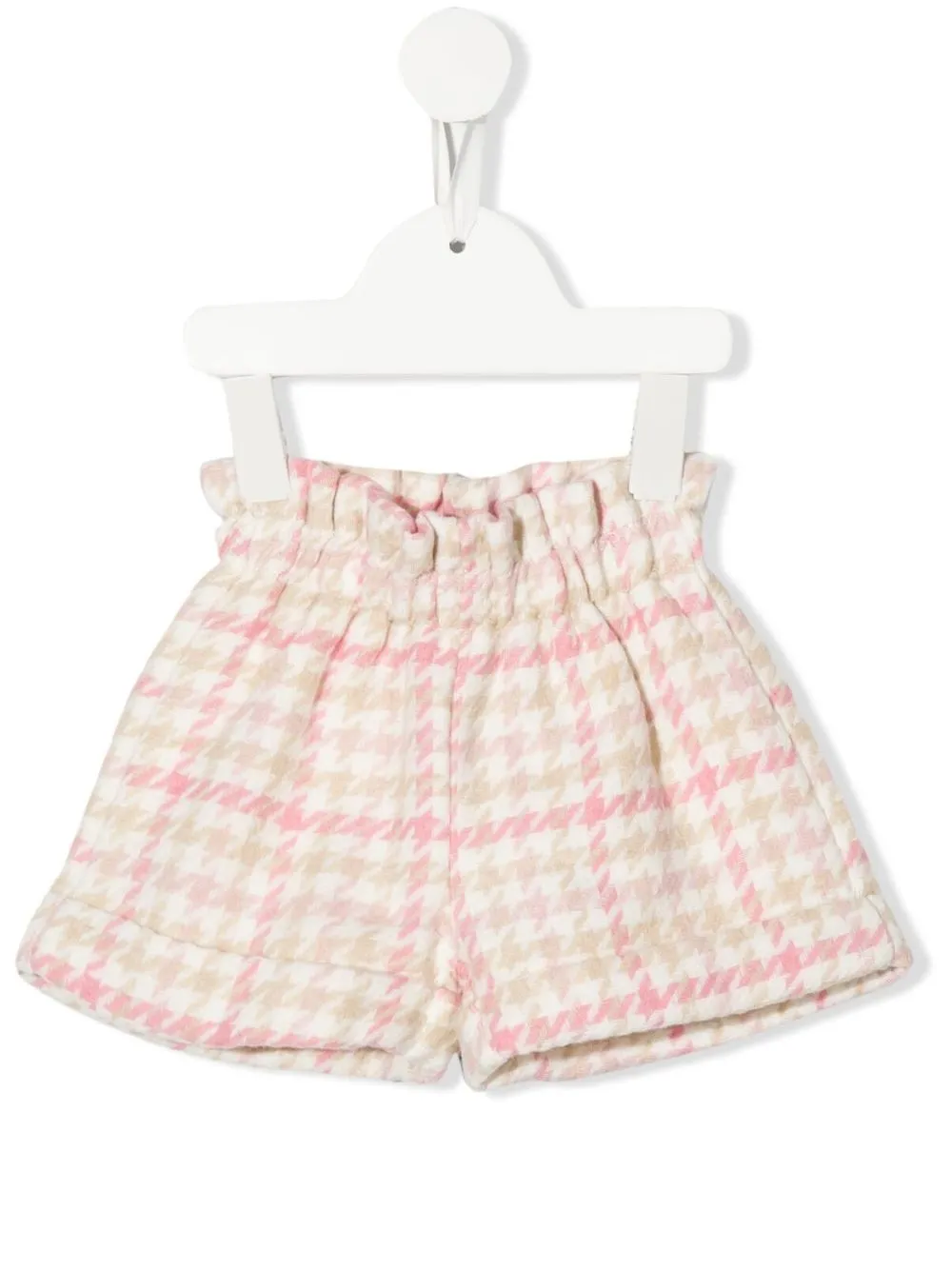 

Le Bebé Enfant houndstooth-print high-waist shorts - Pink