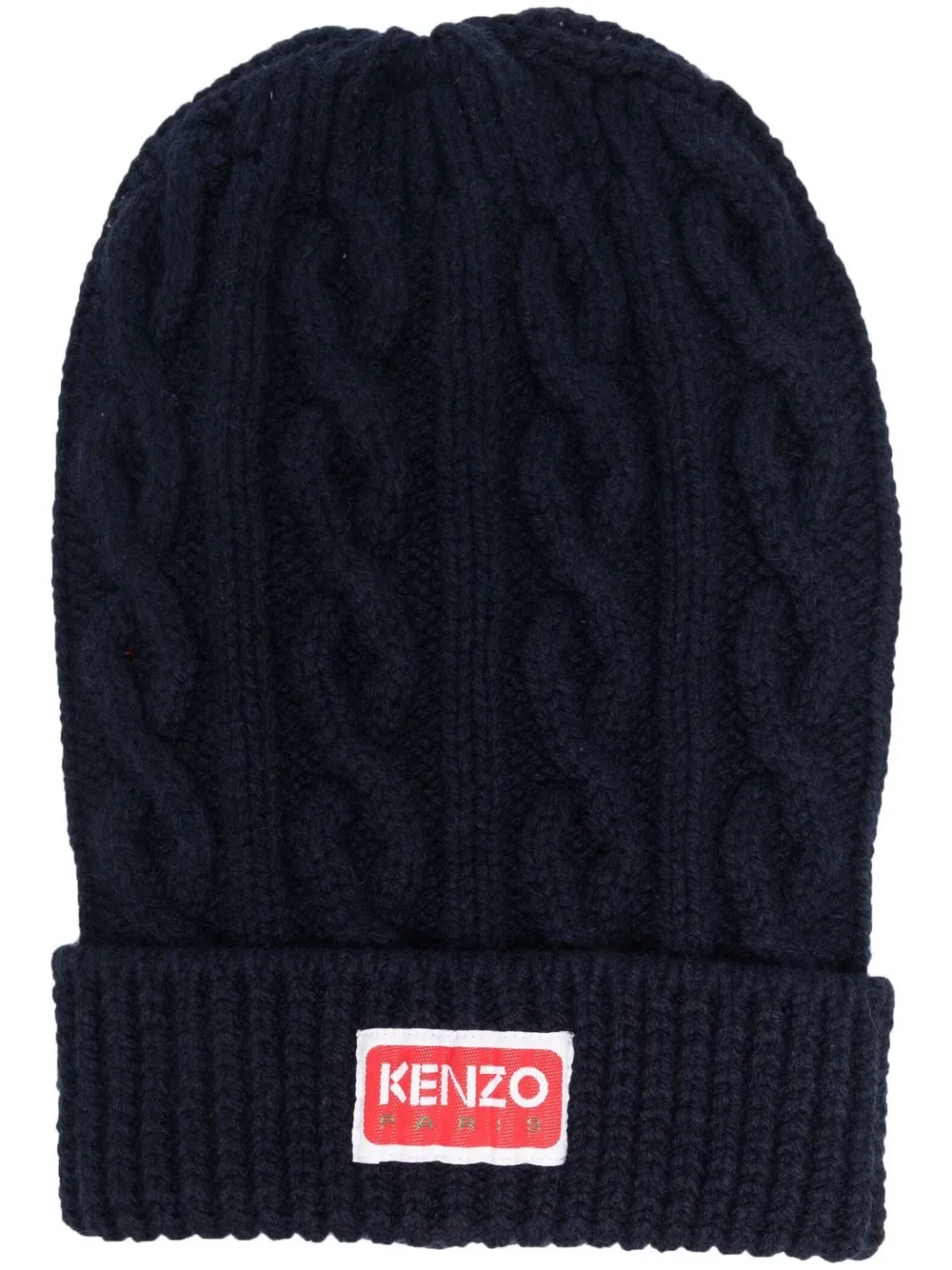 

Kenzo gorro en tejido de ochos con parche del logo - Azul