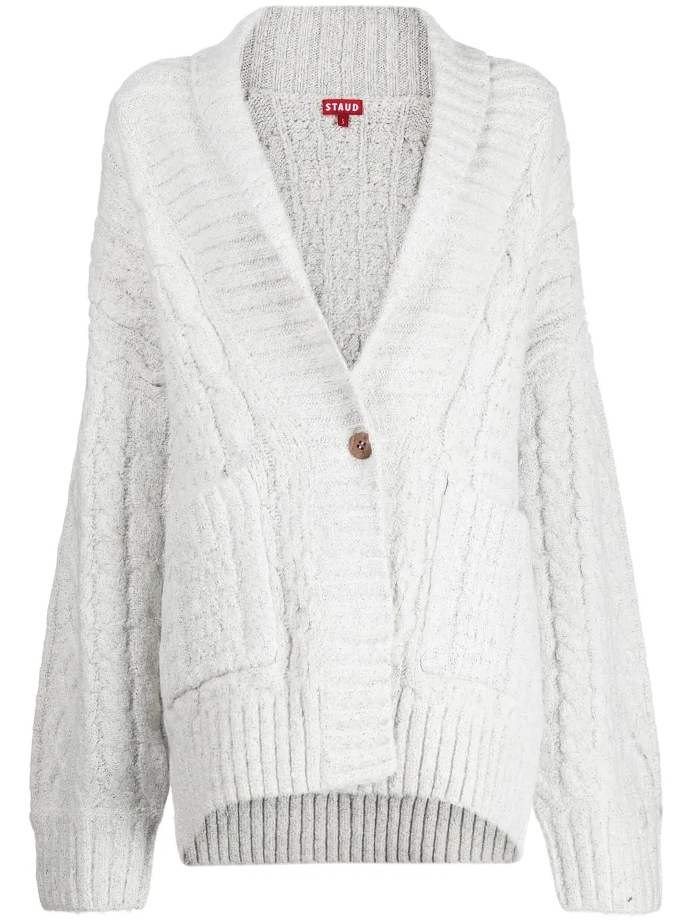 

STAUD cable-knit V-neck cardigan - Grey