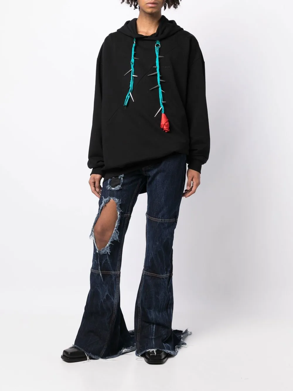 JORDANLUCA distressedeffect Oversized Flare Jeans Farfetch