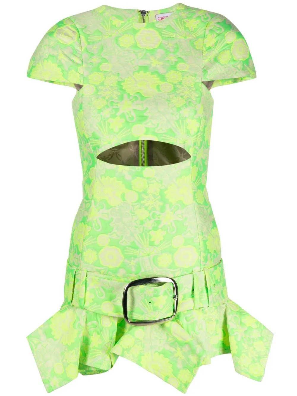 

Charles Jeffrey Loverboy vestido corto con detalle de aberturas - Verde