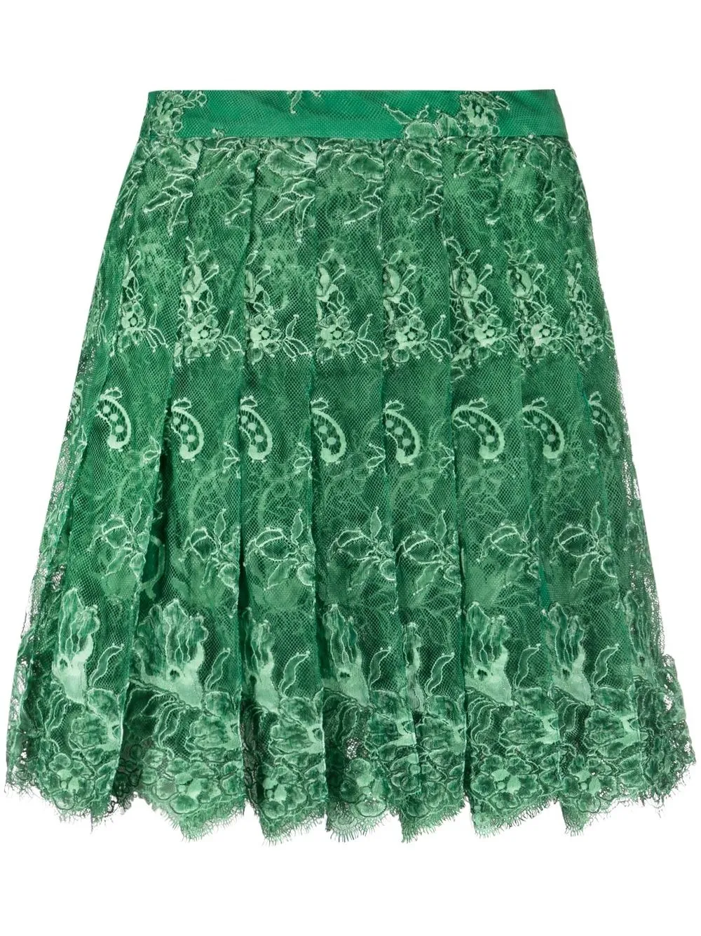 

Ermanno Scervino falda midi plisada de encaje - Verde