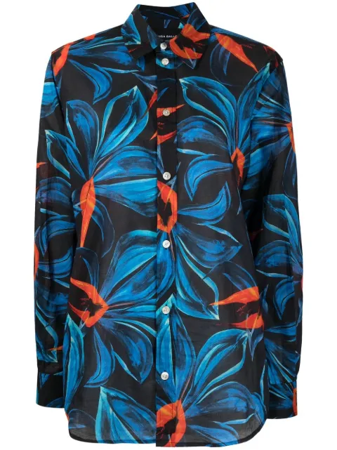 Louisa Ballou Night Blooming Flower-print cotton shirt